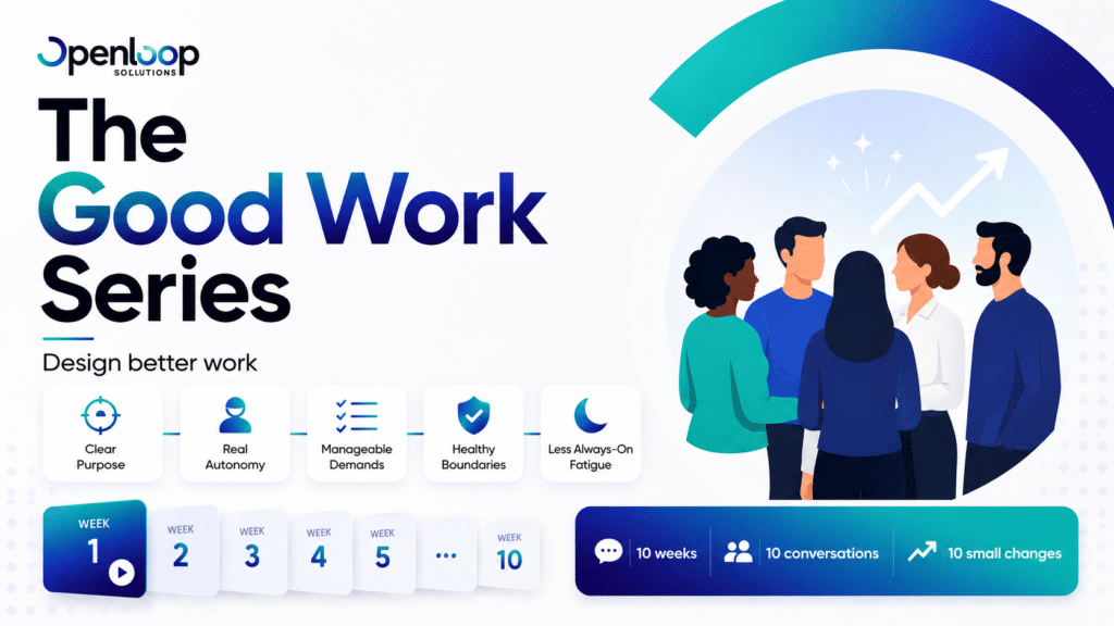 Title screen of The Good Work Series, a psychosocial safety eLearning module built in Articulate Rise
